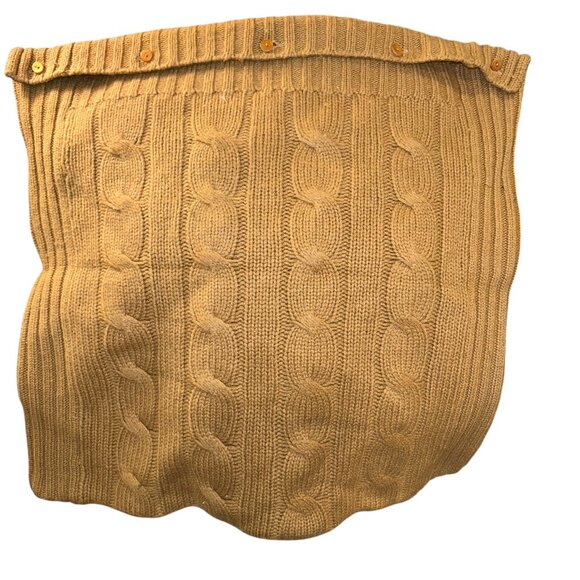 The Kings Lane British 100% cashmere camel khaki cable knit pillow cover - Picture 1 of 4